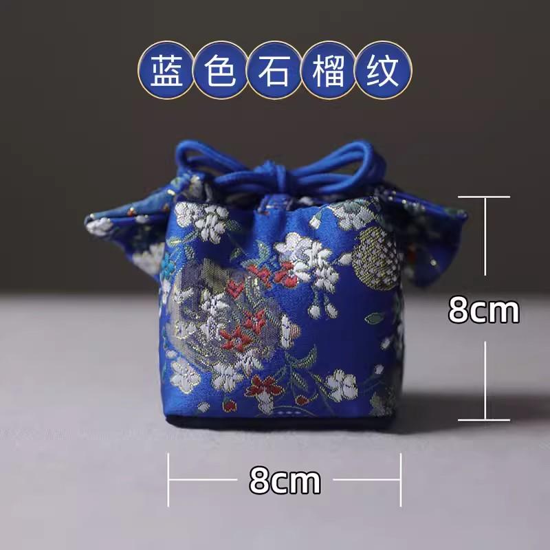 Thickened Handmade Storage Travel Bag, Tea Caddy Teacup Tea Set, Teapot Medium Cloth Bag, Tea Accessory, Embroidery Hand Bag