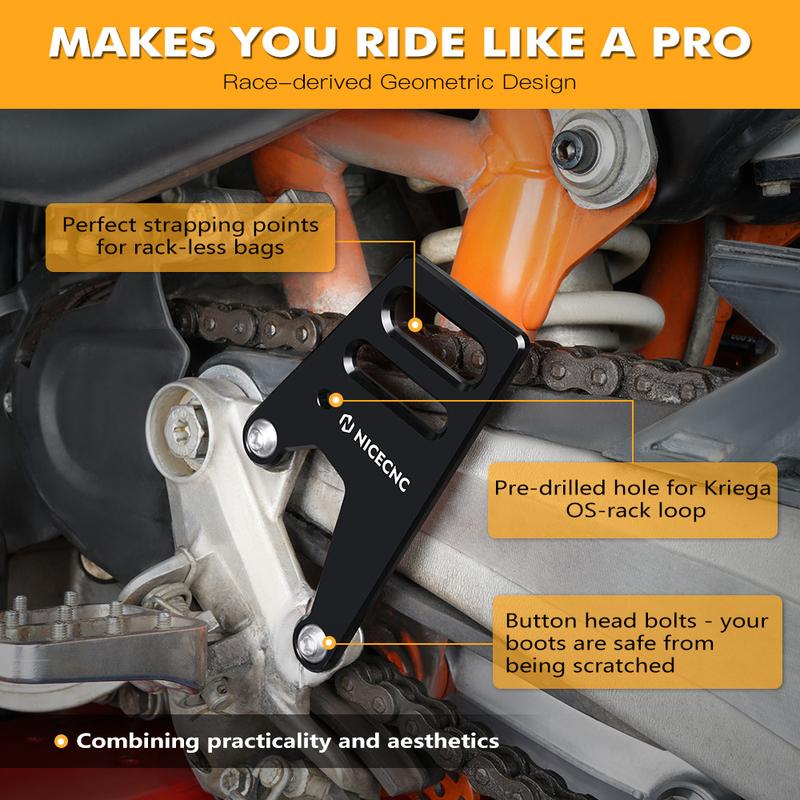 For KTM 690 SMC/R 690 Enduro/R Heel Guard Cover Rackless Bags Loop Brackets for Husqvarna 701 Enduro 701 SM GasGas 700 ES/SM