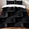 Bold Black Gold Geometric Duvet Cover Set Wrinkle-Free Fade-Resistant Stylish Striped Pattern Bedding Set For Home Bedroom