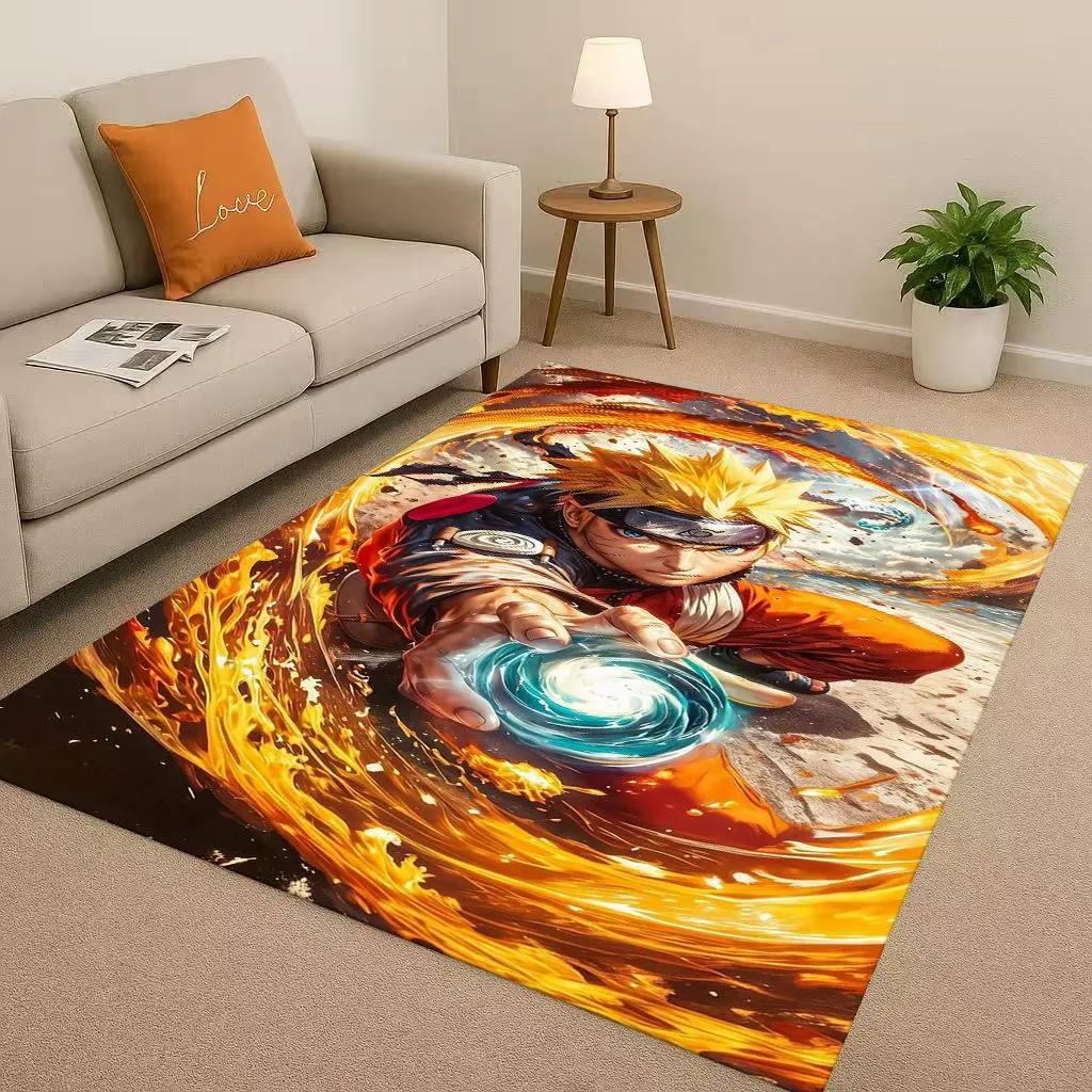 3D I-Itachi Cartoon Anime Living Room Non-Slip Area Rug Carpet for Bedroom Playroom Sofa,Easy Clean Home Decor Doormat Kid