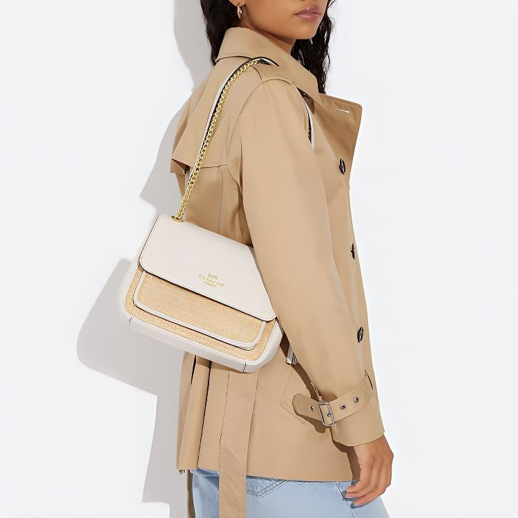 New COACH Klare Fabric With Leather Crossbody Bag, Shoulder Bag Women's Ecru CH209-IMCAH