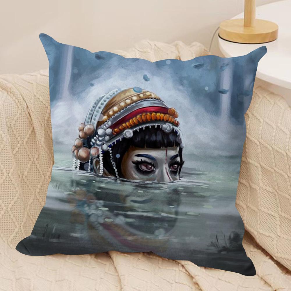 

Love DDeath Robots Cushion Cover Silky Short Plush DoubleSided Printed Pillow Case for Sofa All Seasons Home Decor Gift 30x30cm
