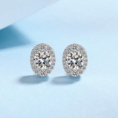 Pendientes de plata de ley S925 de alta calidad, moissanita de un quilate, modernos, sencillos, de nicho, pendientes de lujo