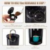Reusable K-cup with food grade stainless steel mesh - coffee filter with silicone O-ring - reusable coffee box for dishwasher