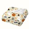 1pc Pink Orenge Halloween Blanket Ghost Pumpkin Printed Skin-Friendly Soft Blanket New for Home Sofa Halloween Decoration