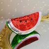 Decorative Watermelon Shape Disco Ball Reflective Glass Watermelon Figurines  Outdoor