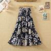 Floral Chiffon Floral Long Skirt Summer High Waist Loose A-line Skirt Half-length Skirt Female Summer Mid-length Skirt Fabric Light and Breathable