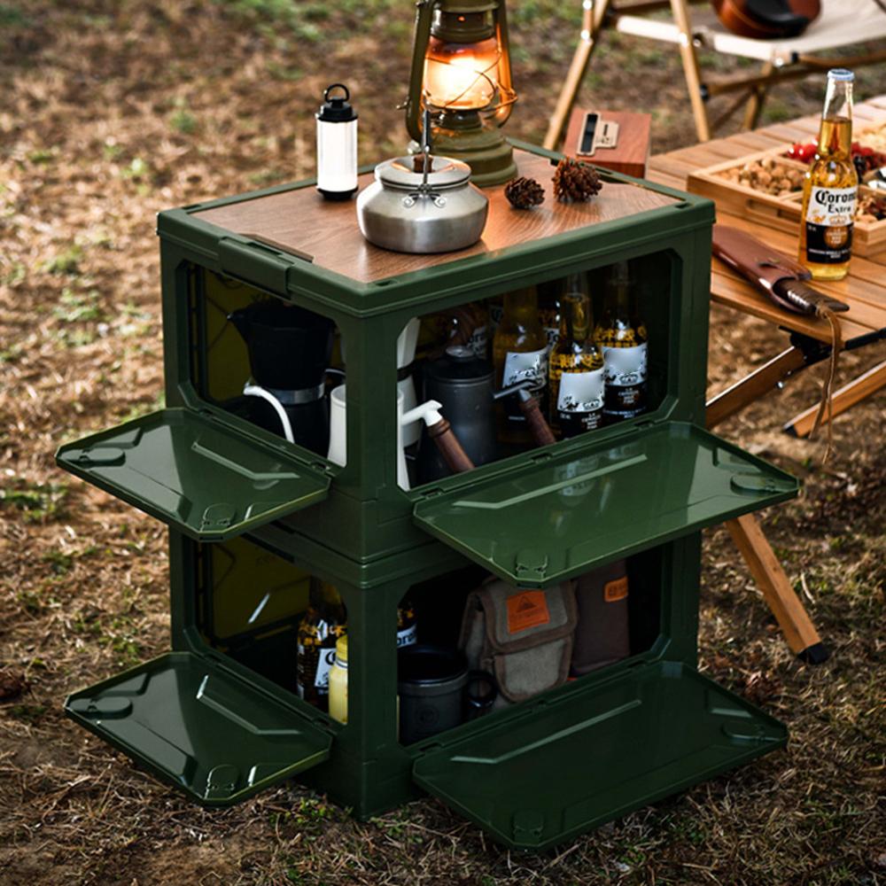 Outdoor Camping Folding Storage Box, Dual-purpose Box for Table and Storage, Camping Supplies Storage Box,