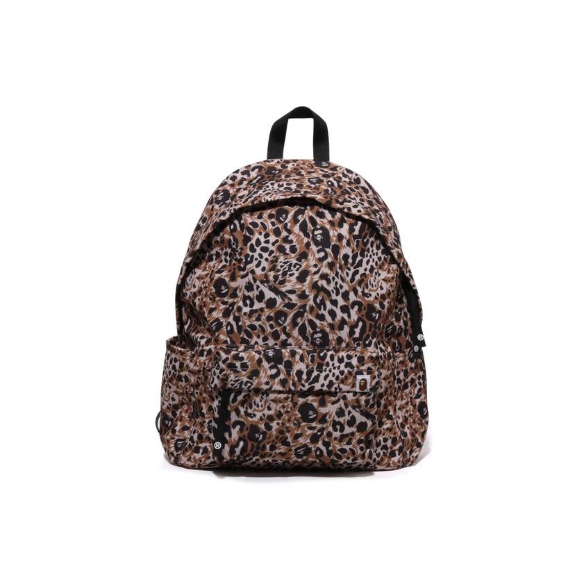A Bathing Ape Pattern Fabric Backpack Unisex Backpack Leopard-Print 0ZXBGM004891P