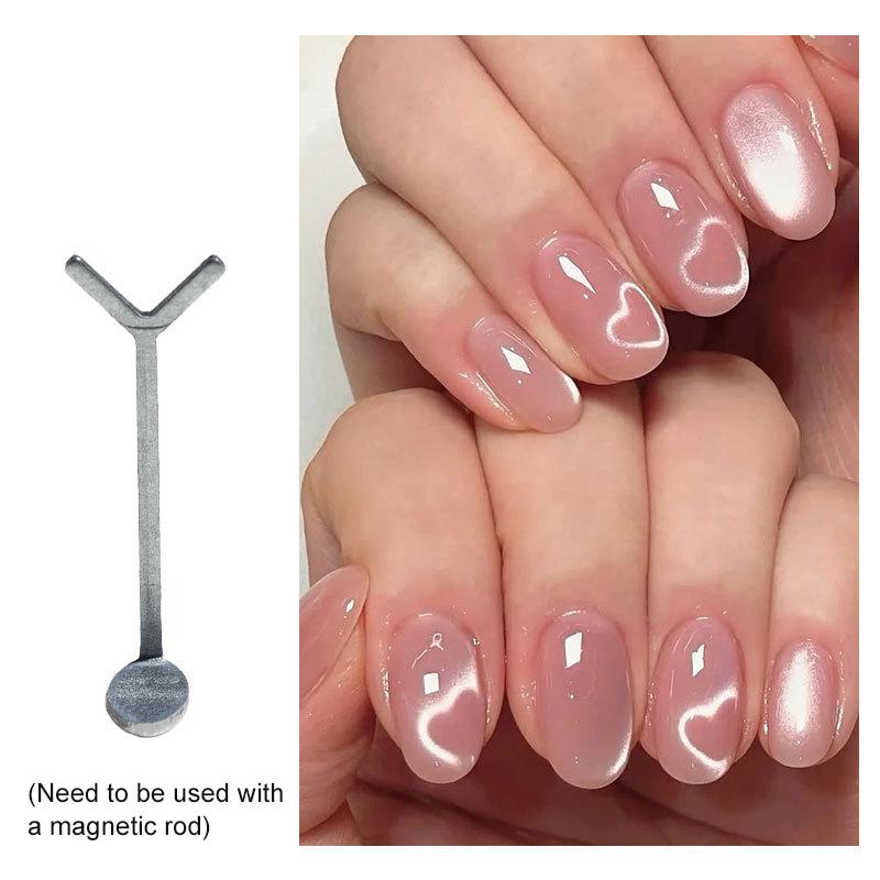 Heart Shaped Cat Eye Magnet Y-shape Cat Eye Nail Magnet Set Love Pattern Magnet Suitable for DIY Gel Polishing Magnetic Tools