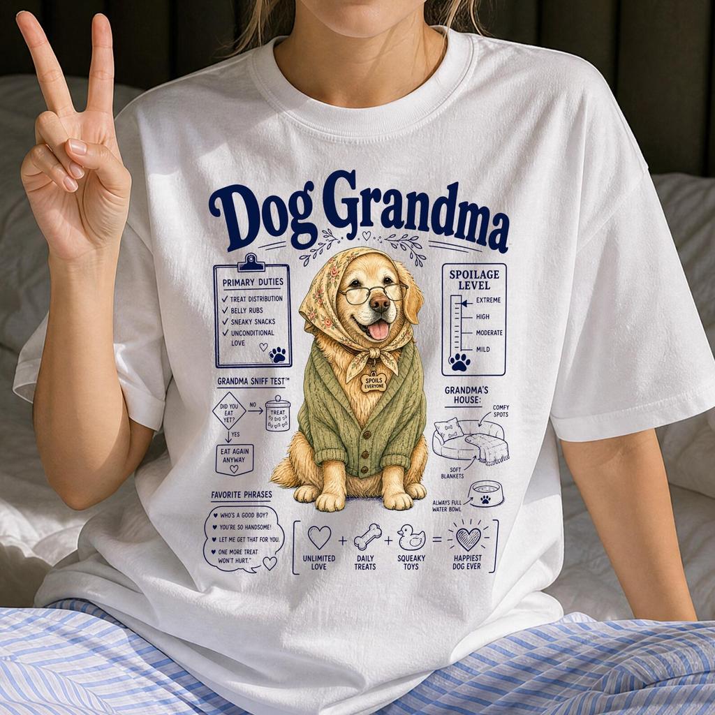 Funny Dog Grandma Shirt - Retro Cat Lifestyle Gift - Sarcastic Dog Grandma Clothing