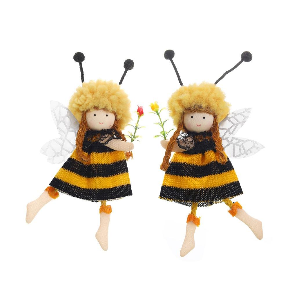 Embellishment Plush Bee Girl Doll Cartoon Drop Ornaments  Festival Favors