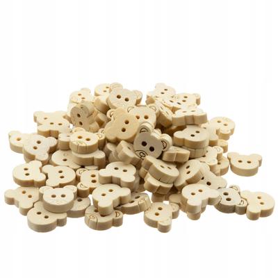 Wooden Buttons Teddy Bears Decorative Set For Sewing And Handicrafts
