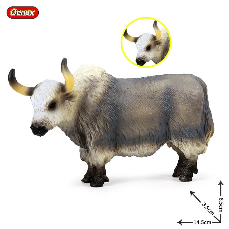 Oenux Simulation Cute Farm Animals Milk Cow Cattle Calf Angus Bull OX Buffalo Model Action Figures Educational Cute Toy Kid Gift