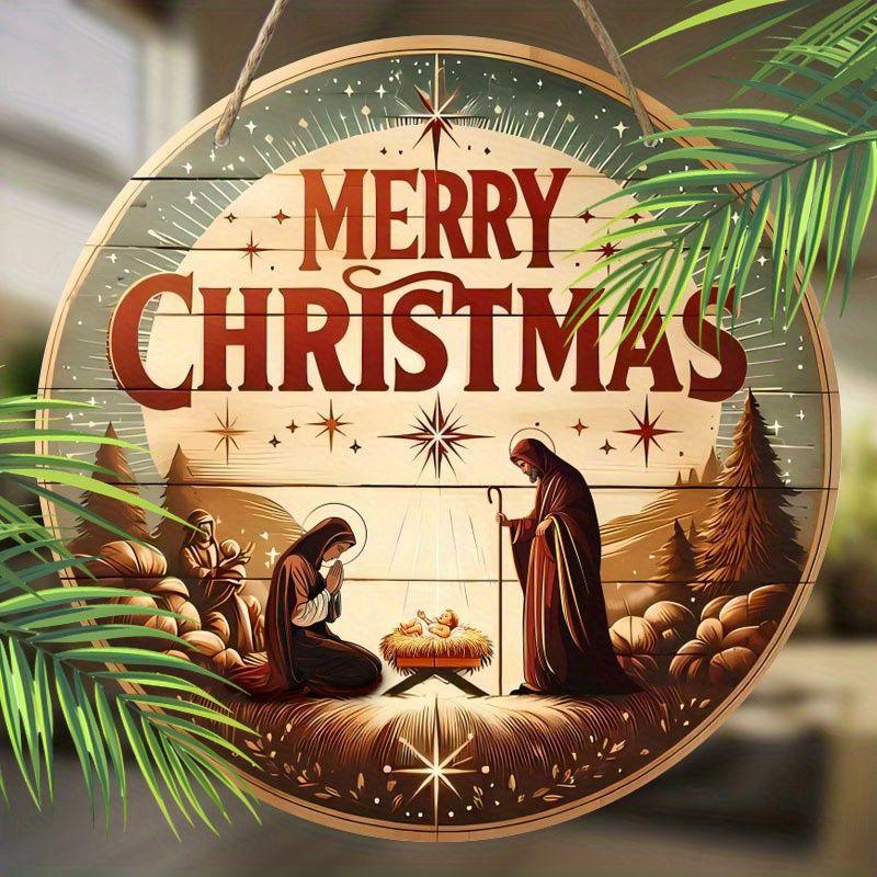 Holy Night Nativity Scene Pendant, Decoration of Home Walls or Doors, 2d Flat Wooden, Christmas Decoration, Gifts for Friends and Family