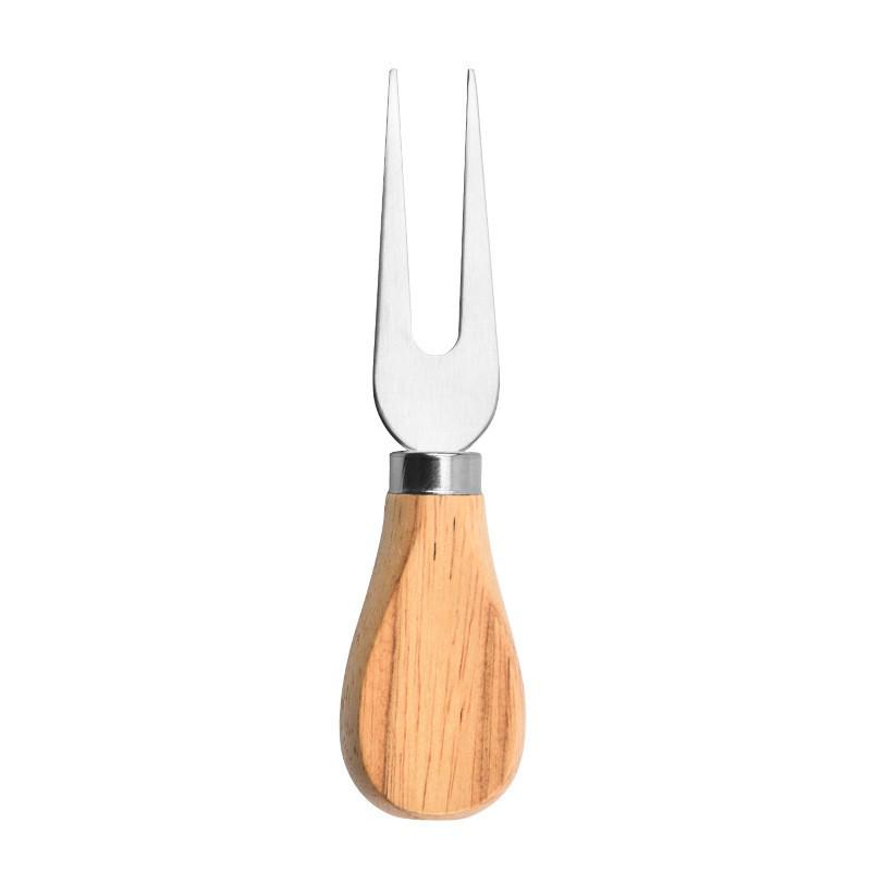 Stainless Steel Cheese Knife & Cutter Set (6 pcs) with Wooden Handles - Includes Butter & Pizza Cutters, Baking Tools