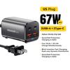 67W USB C GaN Lader Desktop Quick Charge 4.0 QC 3.0 PD Type C Hurtiglading For MacBook Samsung POPC iPhone 15 bærbar PC