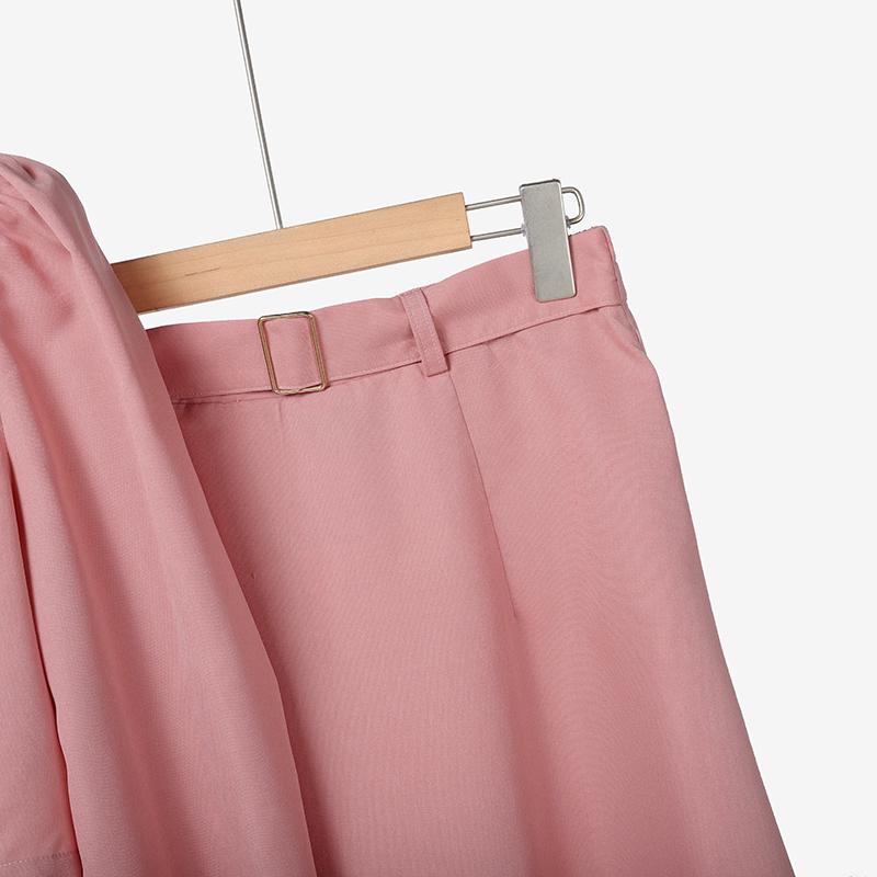 ZANZEA Women Sets Long Sleeve Blouse and Pleated Skirts Casual Two Piece Suit