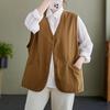 Vest for Women Cotton Oversize Casual V-neck Sleeveless Tops Vest