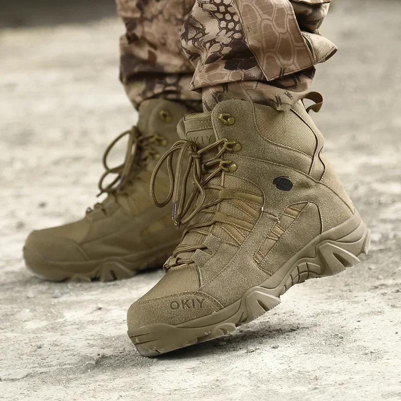 Men  Boots Outdoor Waterproof Cow Suede Work Men Ankle Boots Hiking Safety Shoes Mens Athletic Shoes