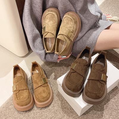 Thick-soled Matte Soft Leather Small Leather Shoes, New British Hong Kong Style Versatile Single Shoes In Autumn and Winter