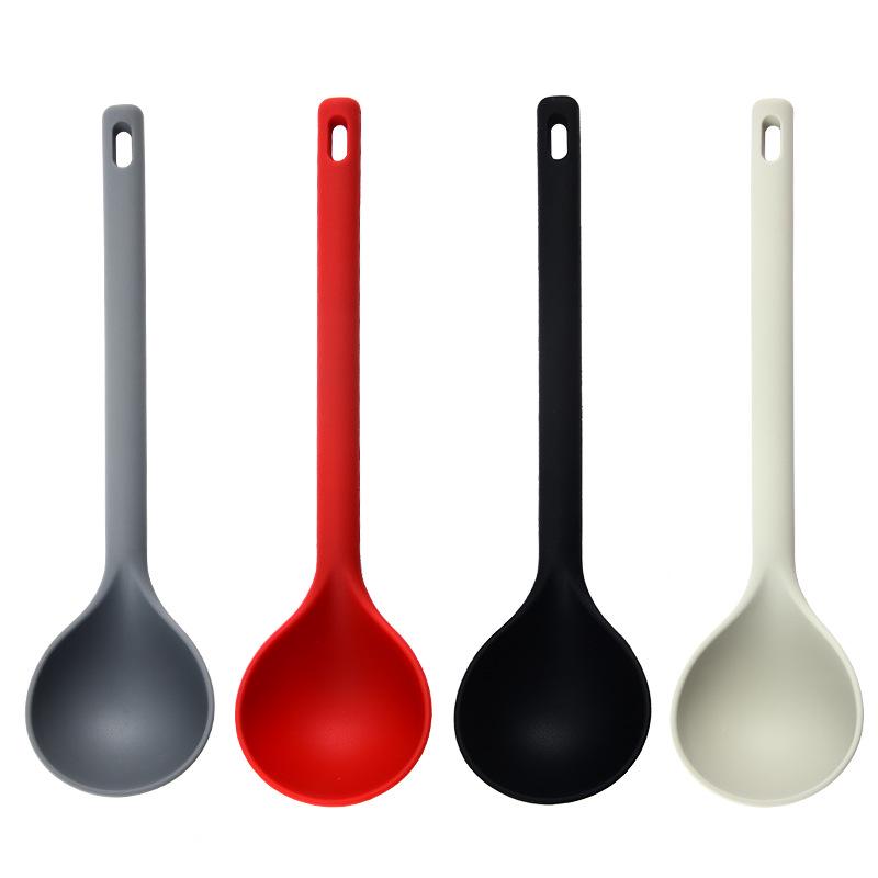 2023 Heat-Resistant Silicone Long-Handle Soup Ladle - Non-Stick Pot and Porridge Spoon