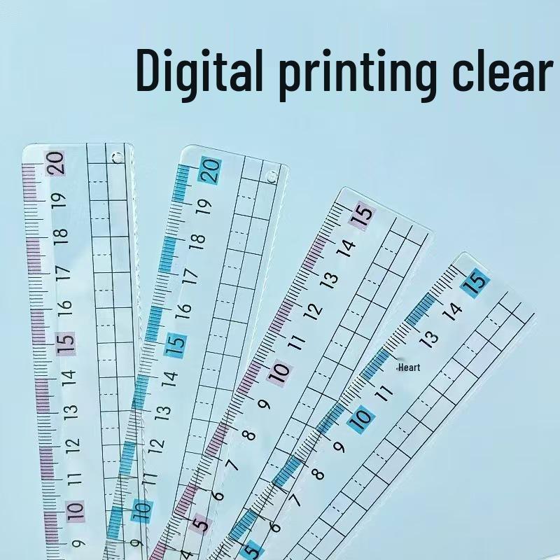 Anti-Myopia Wavy Line Ruler for Primary Students, 20cm/15cm Plastic Drawing Scale
