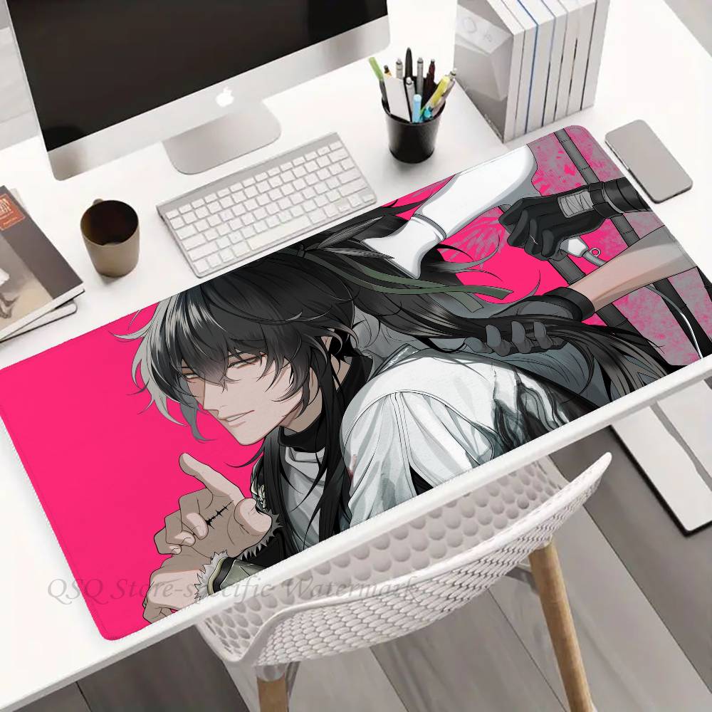 Qiuyuan Anime W-wuthering Waves Tappetino per Mouse Antiscivolo Adatto per Computer da Ufficio Laptop Tappetini da Scrivania per E-sport Tastiera XXL