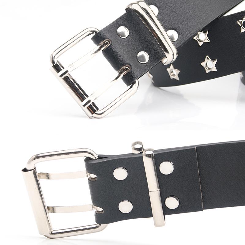 Women's Punk Style Double Exhaust Eyelet Belt: Fashionable, Casual & Decorative