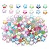 100-Piece Pack: Transparent Acrylic Plated Star Beads for DIY Jewelry Making