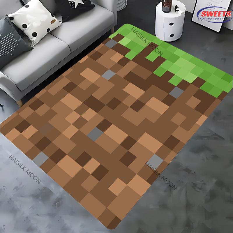 15 Sizes Funny Pixel Pattern Print Rugs Non-Slip Carpet Large Sizes Area Rugs Door Mats for Bedroom Living Room Gaming Room Mats