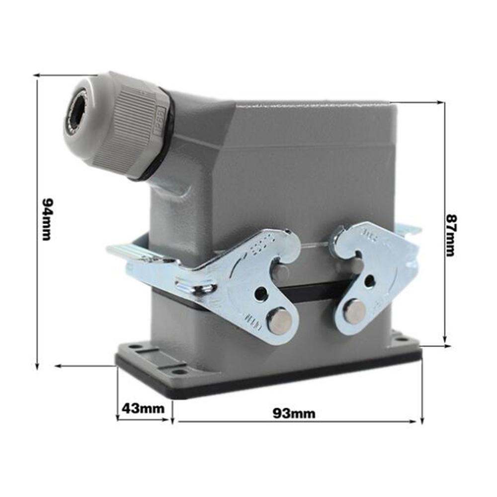 ABBY-Rectangular Heavy Duty Connectors Pin 16A 500V Waterproof Aviation Plug Side Line Connector