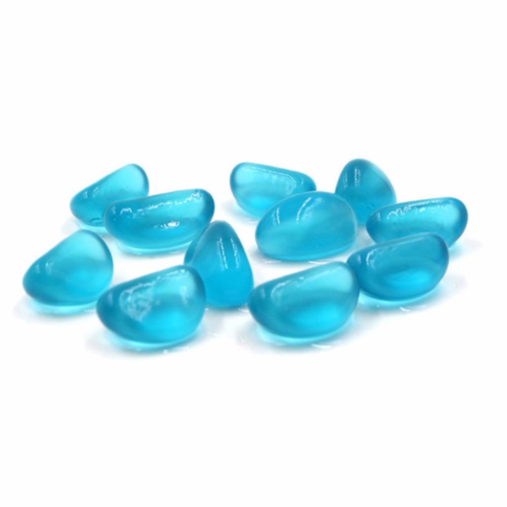 30 Stück Aquarium Blauer Himmel Cashew Glasperlen Fluoreszierender Stein Blaulichtstein Kristallstein Aquarium Dekorationszubehör