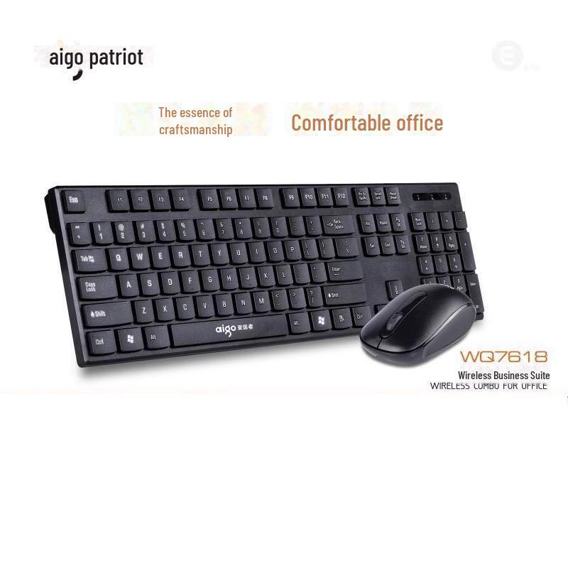 AOC KM210 Silent Waterproof Wireless Mouse & Keyboard Set – Power-Saving for Home & Gaming.