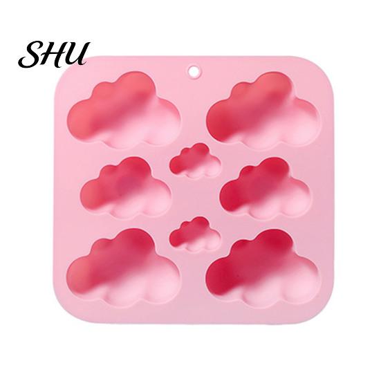 Oven Safe Silicone Mold 8-Cavity Cloud Soap Non-sticky Food Grade DIY Cookie Candle Resin Plaster Chocolate Biscuit Cake Ice Mould Microwave