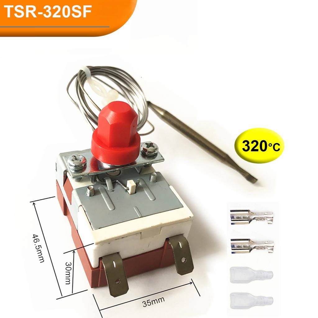 Thermostat Bulb Thermometer Fixed High Temperature Safety Limiter Control Switch Manual Reset Extended Capillary 1m For Oven