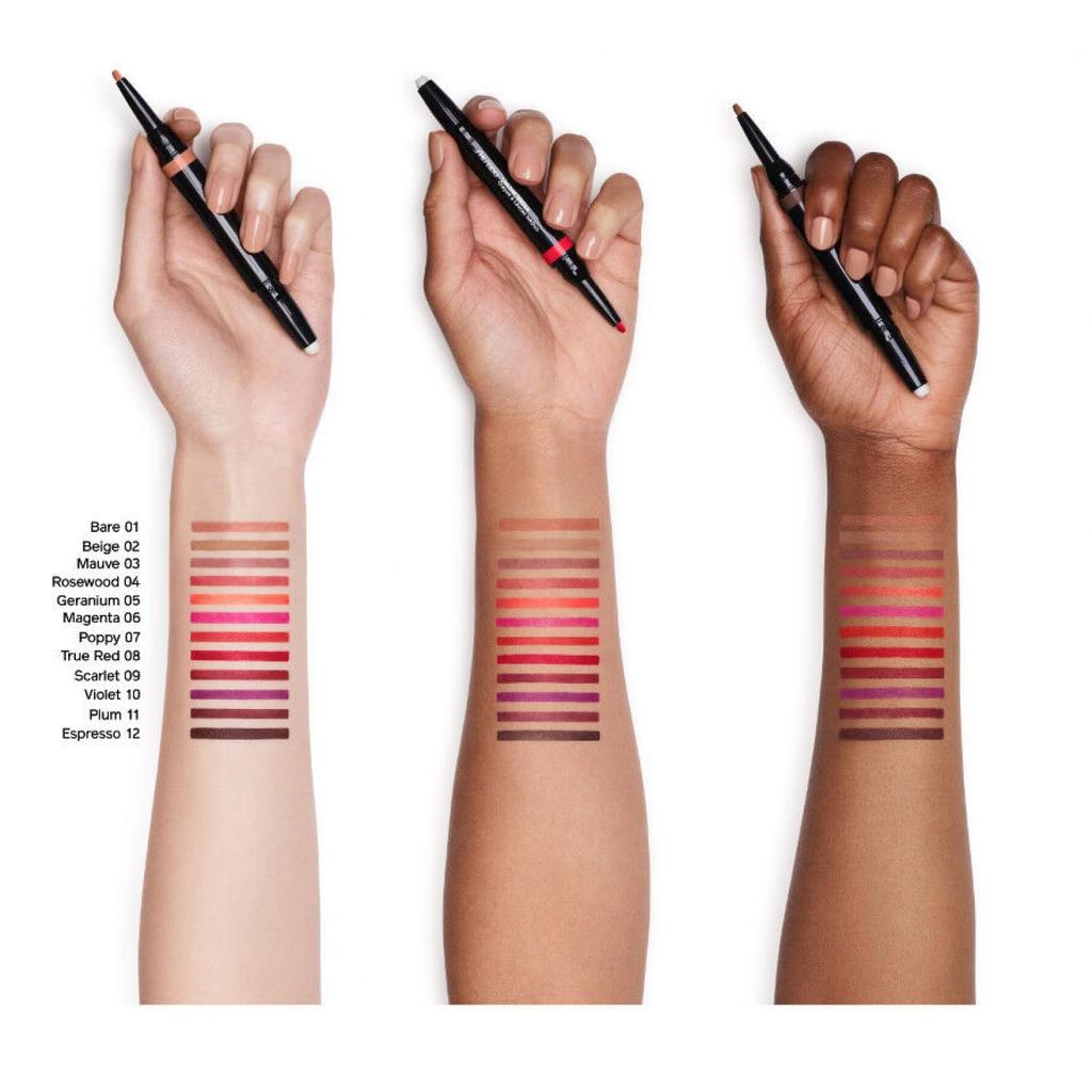 SHISEIDO Makeup Lip Liner Ink Duo 01 Bare Lip Liner Retractable Pencil Vertical Wrinkle Moisturizing Shiseido 0.9g/0.2g Coverage,