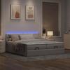 Ottoman Bed with Mattresses & LEDs Taupe 180x200 Cm Fabric