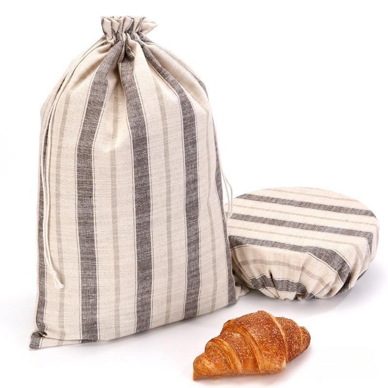Sacchetti per Pane per Pane Fatto in Casa, Sacchetti Riutilizzabili in Lino Cotone Cera d'Api, Sacchetto per Pasta Madre, Conservazione Pasta Madre con Copertura per Lievitazione