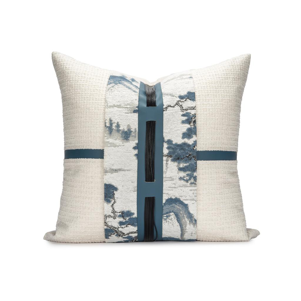 Modern Chinese Style Sofa Pillow Mountain Water Landscape Painting Lightweight Luxury Combination Home Stay Bed Head Cushion