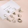 Retro Fashion Personality Exaggerated Engraving Buddha Statue Diamond Snake 10-Piece Ring