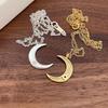 Moon Necklace for Silver Sterling Silver Crescent Moon Clavicle Popular Day Gift [Rockyu] Women, & Gold, 925, Zirconia, Pendant, Cute, Chain,