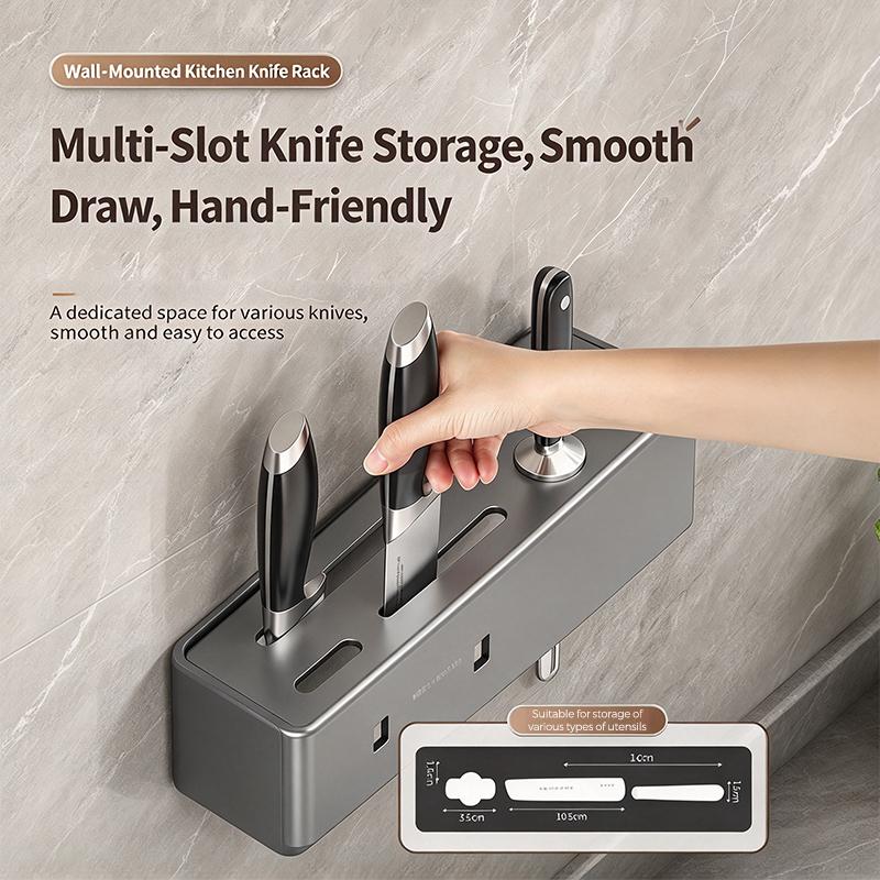 Thiened Kitchen Knife Ra Wall Mounted Chopstis Tube Storage Multi-Function Carbon Steel Kitchen Storage Organizer