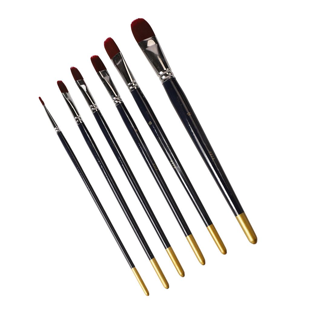 6pcs Acrylic Paint Brush Set for Beginners Smoothly Painting Thicken DIY Nylon Hair Paint Brushes for Nail Face Painting