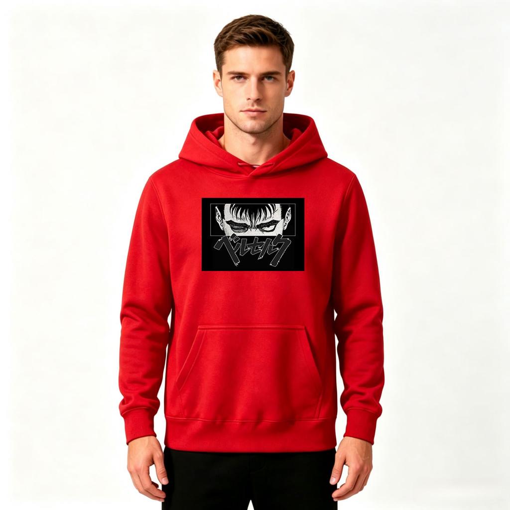 Men's Anime Eye Print Pullover Hoodie Casual Long Sleeve Comfortable Streetwear Sweatshirt