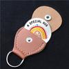 Pocket Hug Token A Special Hug for You Coin Stainless Steel Double Sided Inspirational Gift with PU Leather Keychain