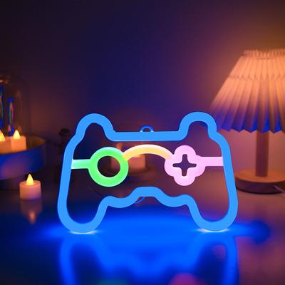 Placas de neon para game pad, luz noturna LED, iluminação ambiente alimentada por USB/bateria, para aniversário, sala de estar, jardim, sala de e-sports, decoração