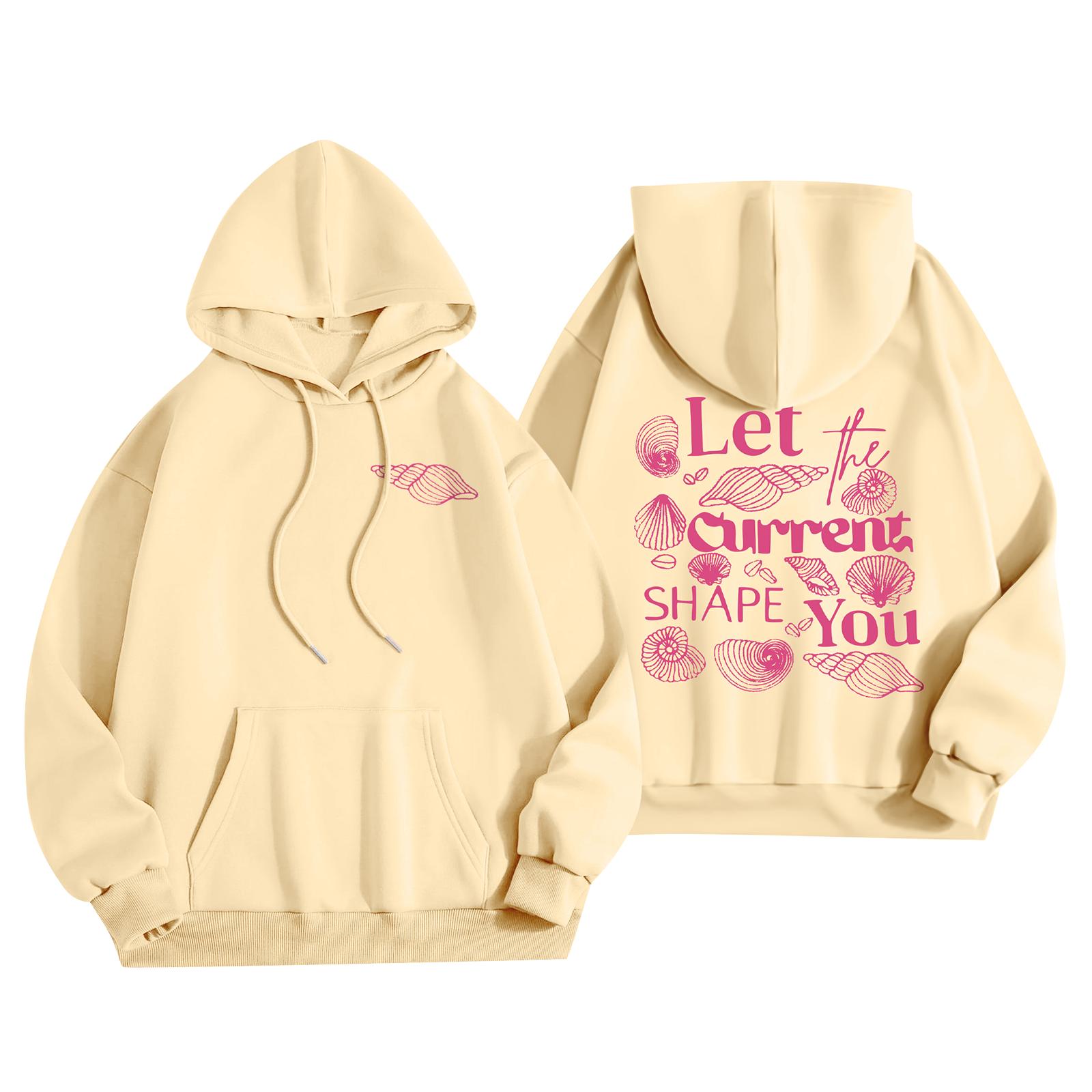 

Женская мода, женский легкий пуловер с длинными рукавами и карманами, толстовка с капюшоном в стиле консервативного стиля XL жёлтый