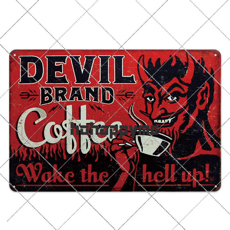 Coffee Tin Sign Vintage Metal Plaque Kitchen Coffee Bar Cafe Retro Posters Pub Wall Decorative Plates Home Decor 20*30 cm