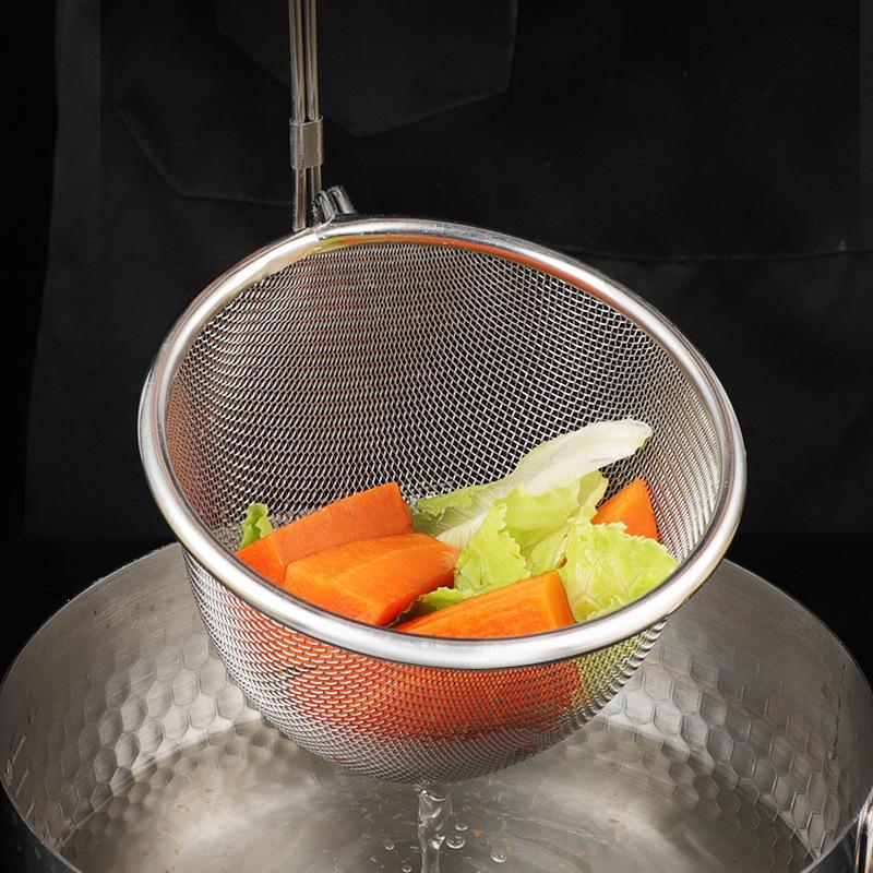 304 Stainless Steel Hot Pot Colander Mesh Net Basket Household Hanging Filtering Strainer Oil Separator Kitchen Gadgets